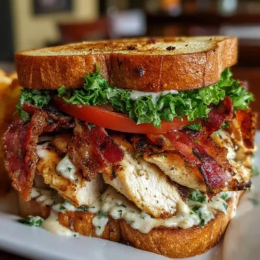 Delicious Loaded Chicken Club sandwich with toppings