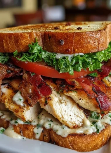 Delicious Loaded Chicken Club sandwich with toppings