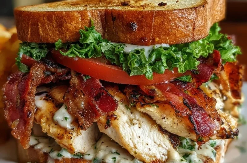 Delicious Loaded Chicken Club sandwich with toppings