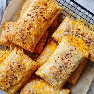 Savory Breakfast Pop-Tarts with various toppings ready to eat