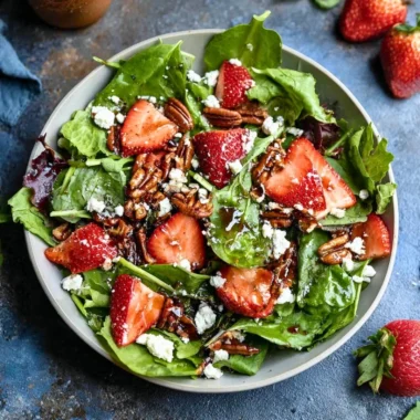 Strawberry Spinach Salad with Homemade Balsamic Vinaigrette
