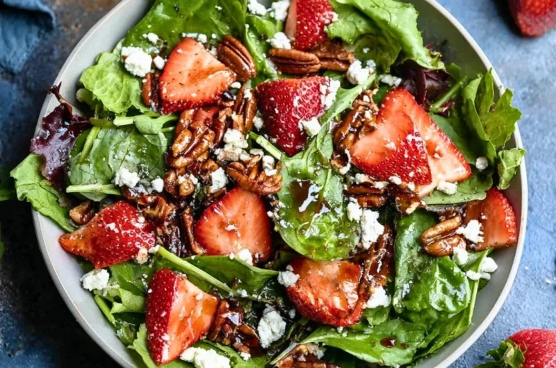 Strawberry Spinach Salad with Homemade Balsamic Vinaigrette