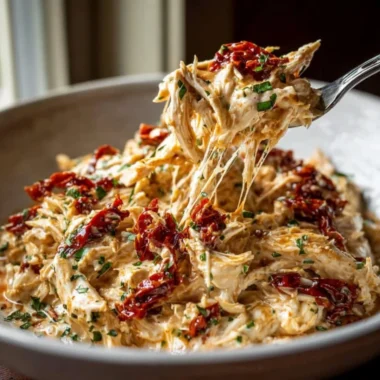 Crockpot Marry Me Chicken served in a bowl with creamy sauce and herbs