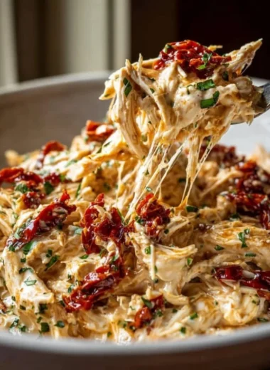 Crockpot Marry Me Chicken served in a bowl with creamy sauce and herbs