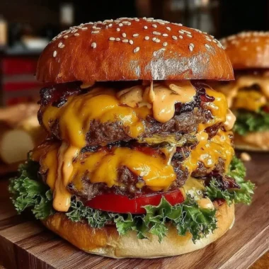 Delicious Crack Burger topped with fresh ingredients and savory sauces
