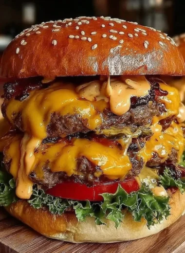 Delicious Crack Burger topped with fresh ingredients and savory sauces