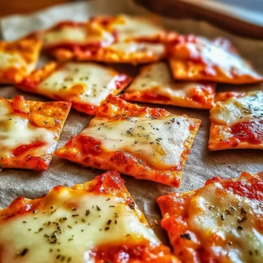 A bowl of crispy pizza chips for a delicious snack experience.