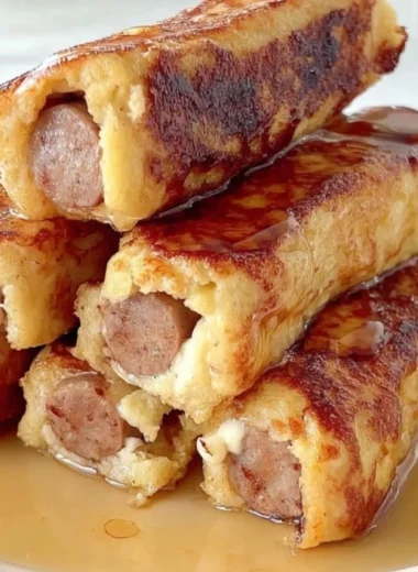 Delicious French Toast Roll-Ups served with syrup and fresh berries