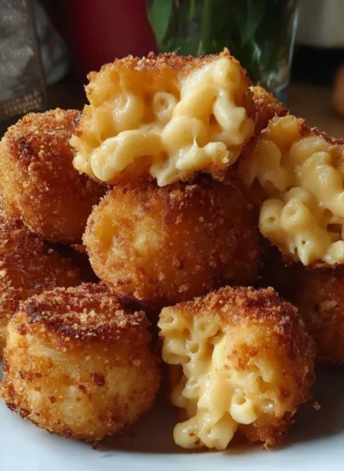 Delicious fried mac and cheese bites served with dipping sauce