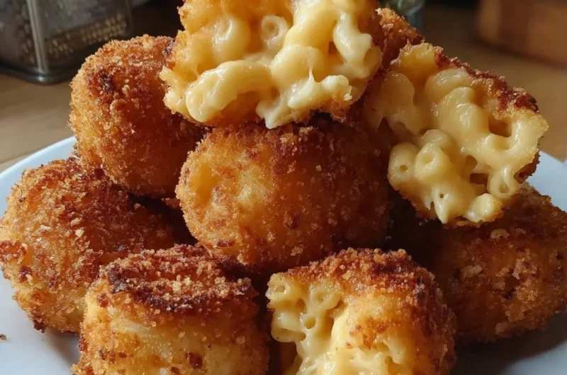 Delicious fried mac and cheese bites served with dipping sauce