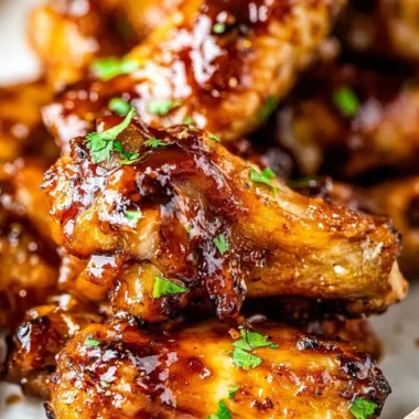 Delicious Honey Garlic Chicken Wings glazed with a sweet and savory sauce