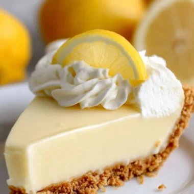 Delicious Magnolia lemon pie topped with whipped cream and lemon zest.
