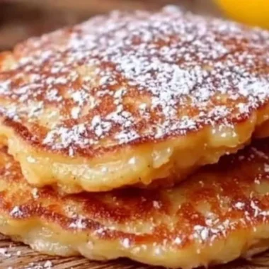 Fluffy apple yogurt pancakes stacked and ready to serve with syrup