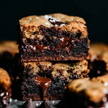 Decadent brown butter brookies combining cookie and brownie flavors