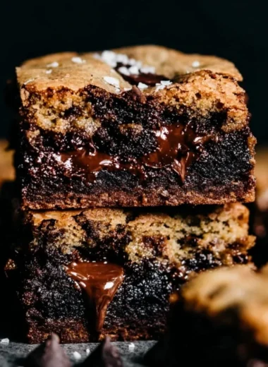 Decadent brown butter brookies combining cookie and brownie flavors