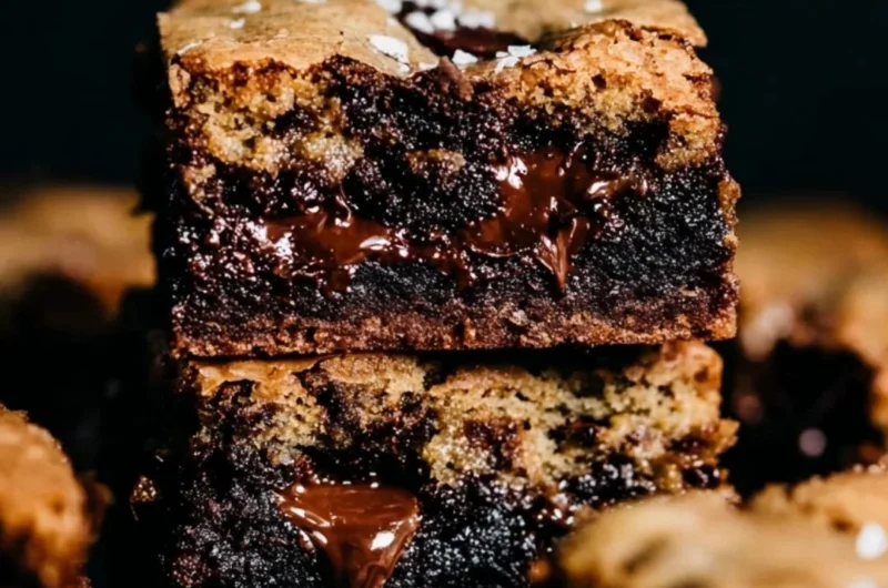 Decadent brown butter brookies combining cookie and brownie flavors