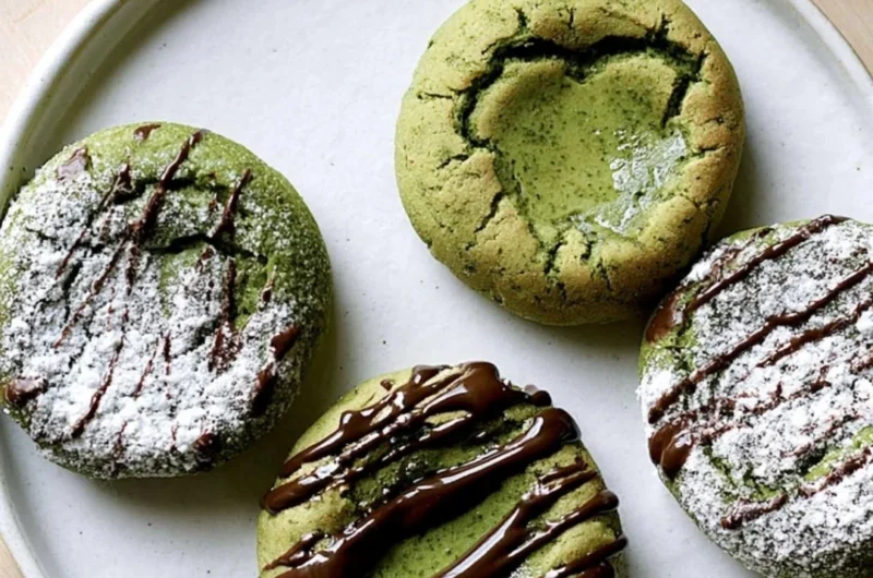 Chewy matcha mochi bites, a delicious green tea treat.