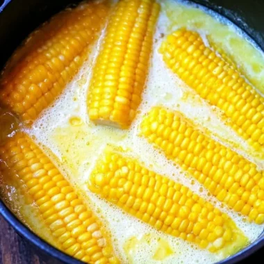 Freshly grilled corn on the cob served with butter and herbs