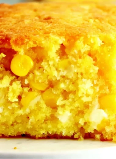 Delicious Easter Corn Casserole served in a baking dish