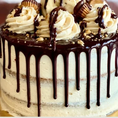 Elvis Cake with banana cake, peanut butter frosting, and chocolate ganache slice