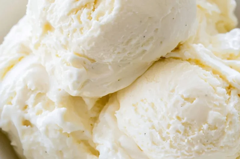 Delicious no-churn ice cream served in a bowl with toppings.