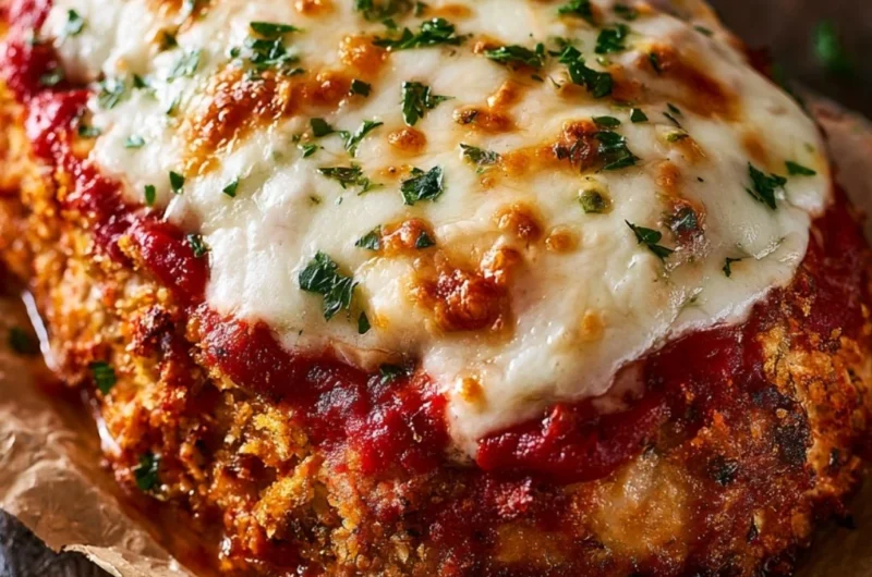Delicious Parmesan Chicken Meatloaf served with herbs and vegetables