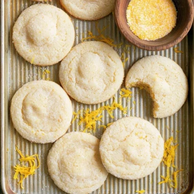 Soft and chewy lemon cookies decorated with lemon zest