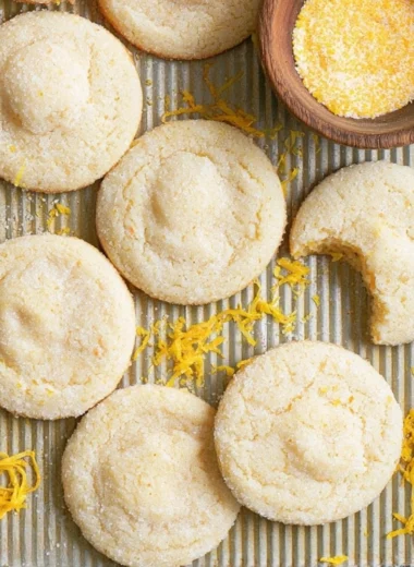 Soft and chewy lemon cookies decorated with lemon zest