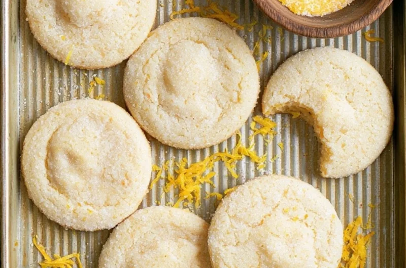 Soft and chewy lemon cookies decorated with lemon zest