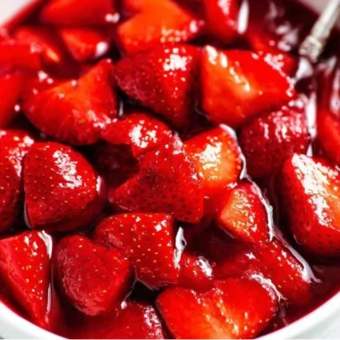 Delicious homemade strawberry sauce topping for desserts and pancakes