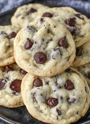 Delicious Yogurt Chocolate Chip Cookies on a plate