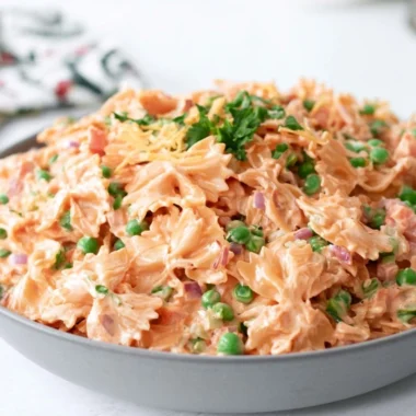 Cozy French Dressing Pasta Salad featuring colorful vegetables and creamy dressing