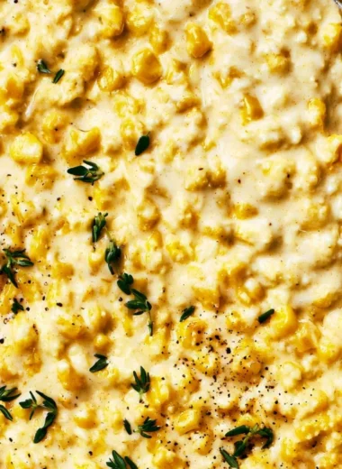 Delicious bowl of creamy creamed corn, perfect for fall meals