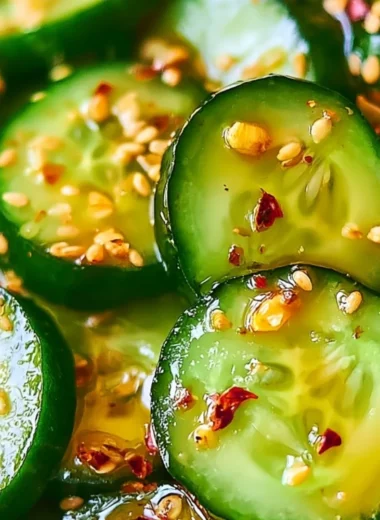 Easy Asian cucumber salad with fresh vegetables and dressing