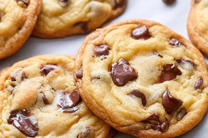 Delicious bakery style chocolate chip cookies fresh out of the oven