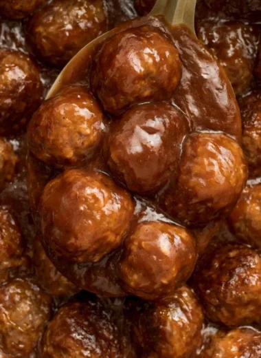 Slow Cooker Salisbury Steak Meatballs in a savory sauce