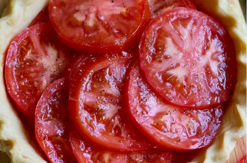 Delicious Southern Tomato Pie with fresh tomatoes and herbs