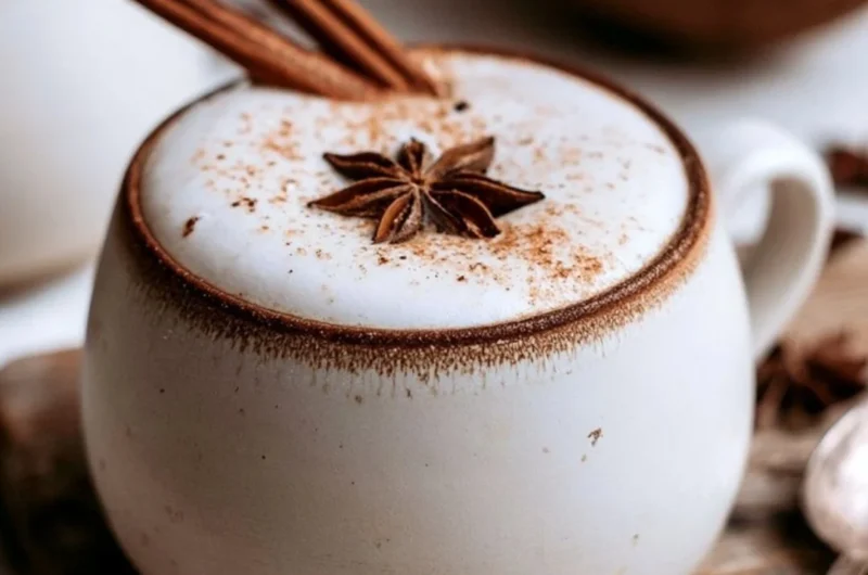 Cozy coconut chai brewed with coconut milk and aromatic spices