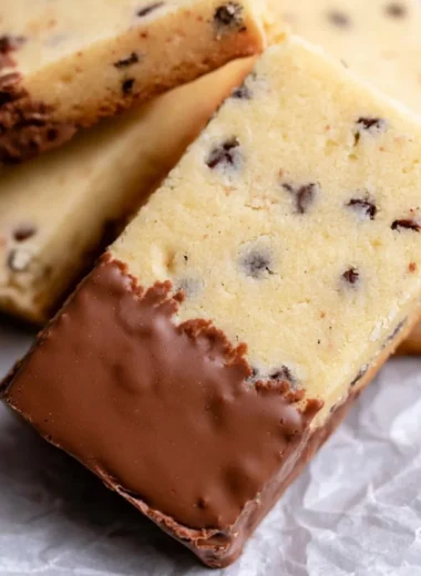 Delicious Chocolate Chip Shortbread Cookies on a plate