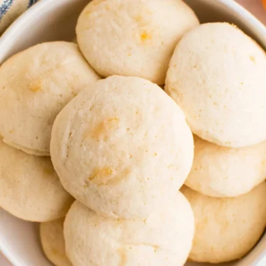 Delicious easy orange shortbread cookies with whipped texture