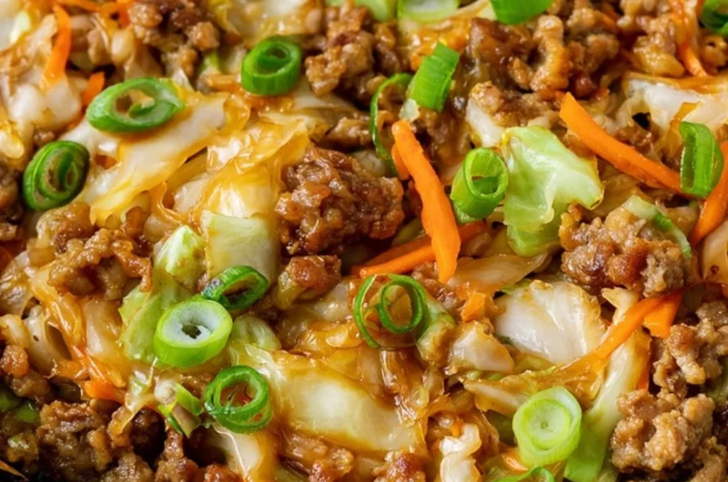 Delicious Egg Roll in a Bowl featuring veggies and proteins